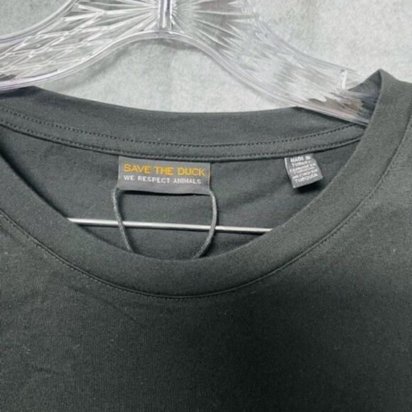 Save the Duck T- Shirt Black multi color languages NWT Save the Duck is in multi - Picture 3 of 4